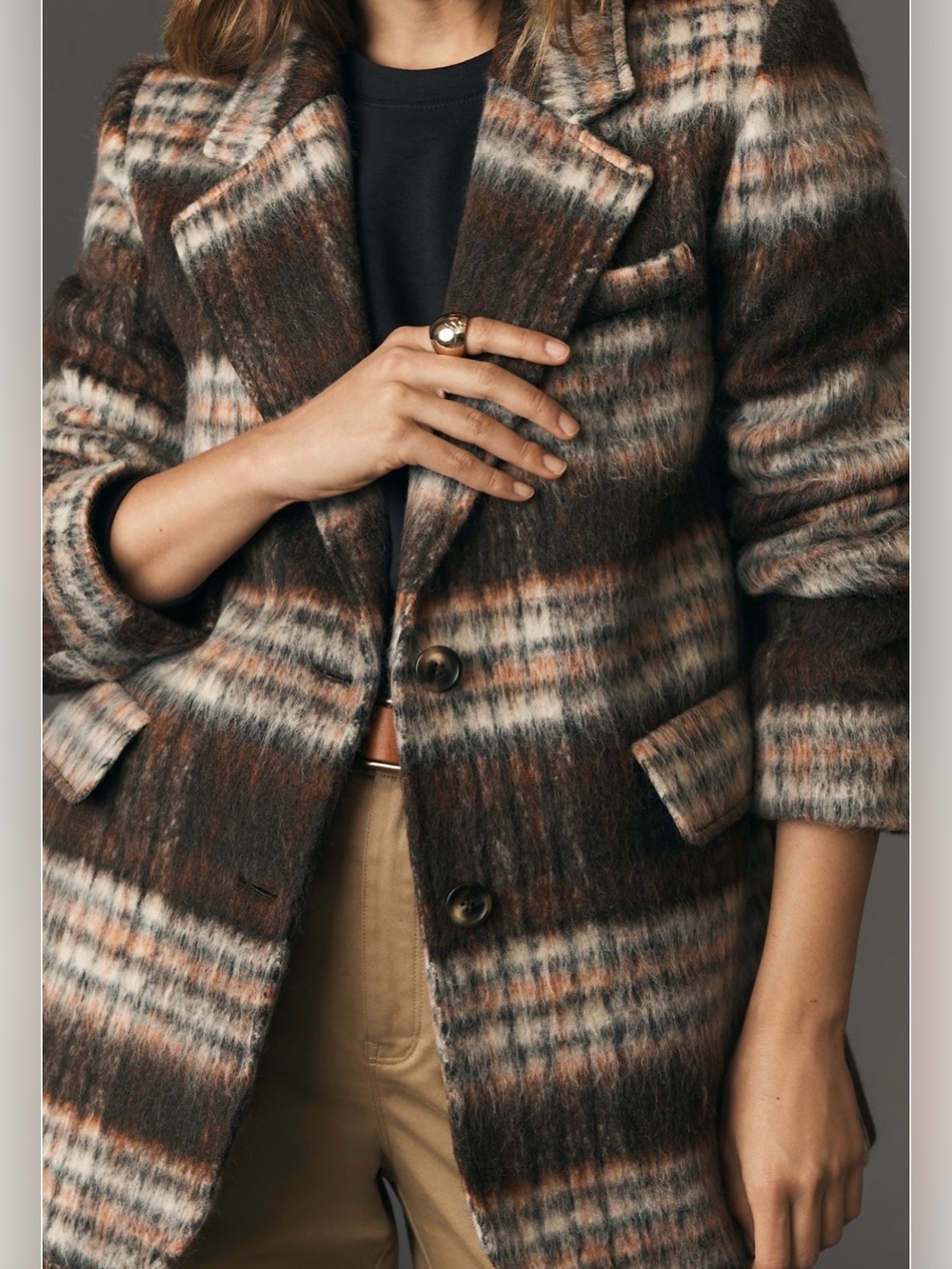 Maeve Brushed Plaid Blazer